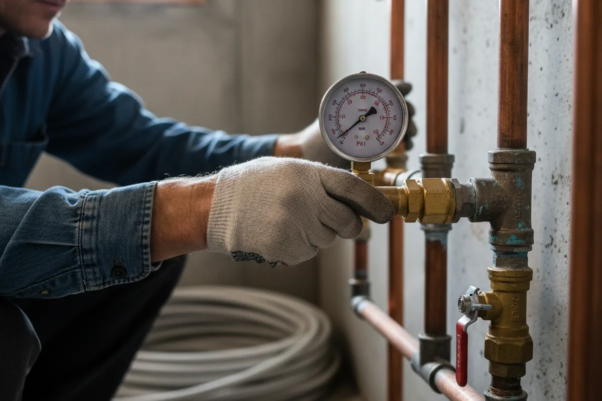 Pressure testing a repaired line during Water Line Repair in Norvelt